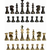 Luxury 3" Brass Staunton Chess Pieces – Hand-Carved Metal Chessmen Set