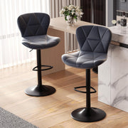 Adjustable Swivel Bar Stools Set of 2 Faux Leather Counter Height