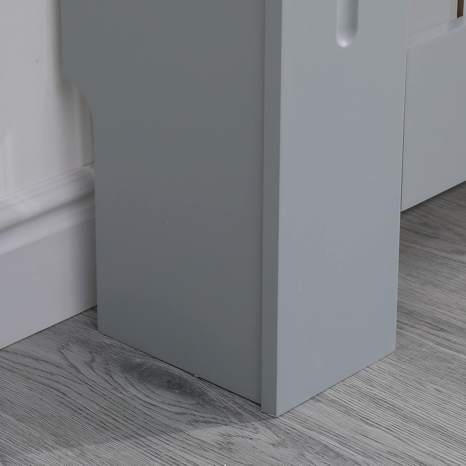 Medium Grey Radiator Cover | Modern MDF Vertical Slat Cabinet – Elegant Design