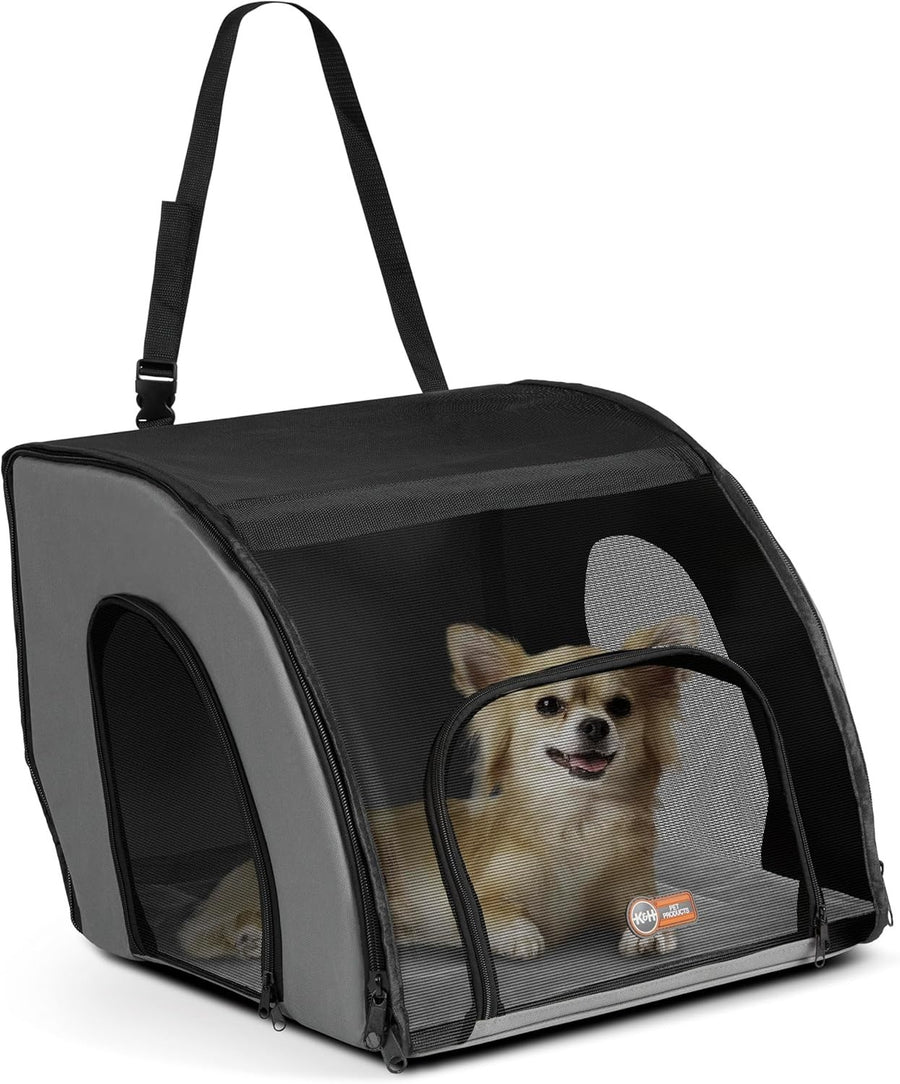 Travel Safety Pet Carrier 43x41x38cm Soft Dog Cat Car Seat Crate Grey Black