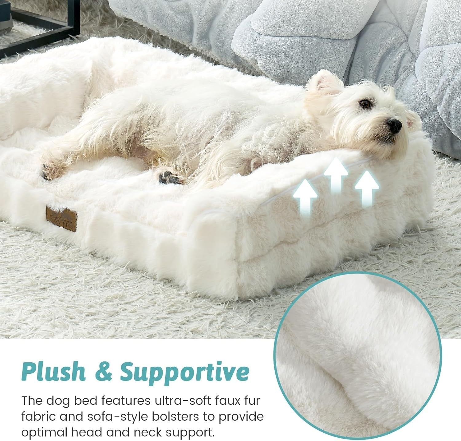 Large Orthopedic Dog Bed Sofa 91x68cm Washable U Shape
