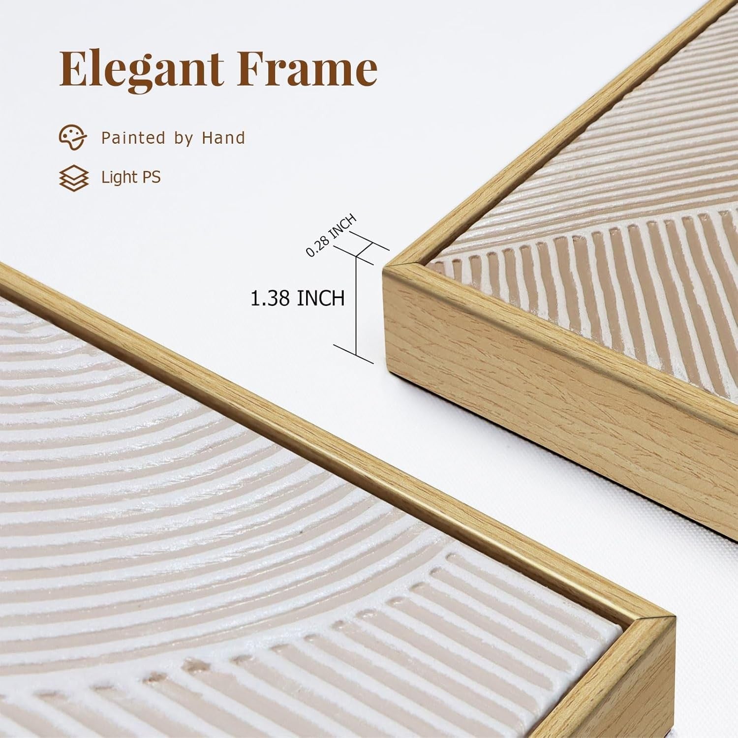 Neutral 3D Textured Wall Art Set of 3 Framed 16x24 Geometric