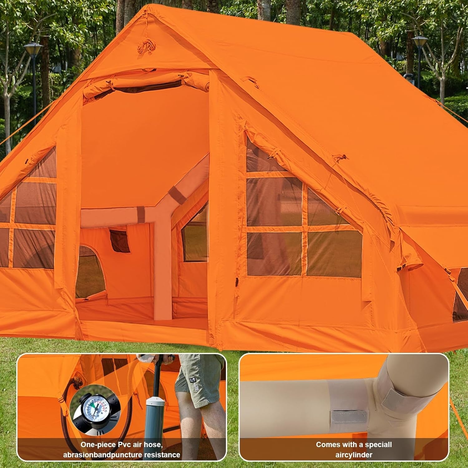 4 Person Inflatable Camping Tent with Pump Waterproof Air House