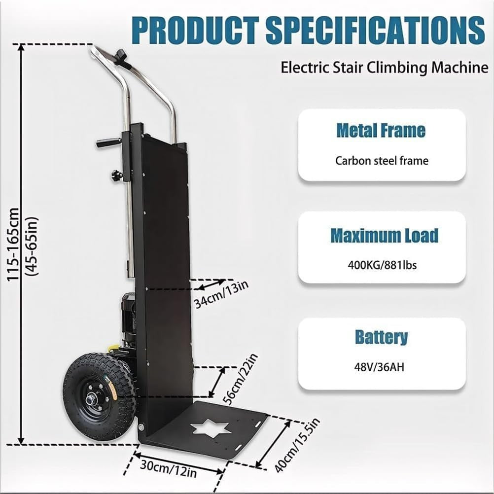 Electric Stair Climber Sack Truck w/ 400kg Load, Brushless Motor