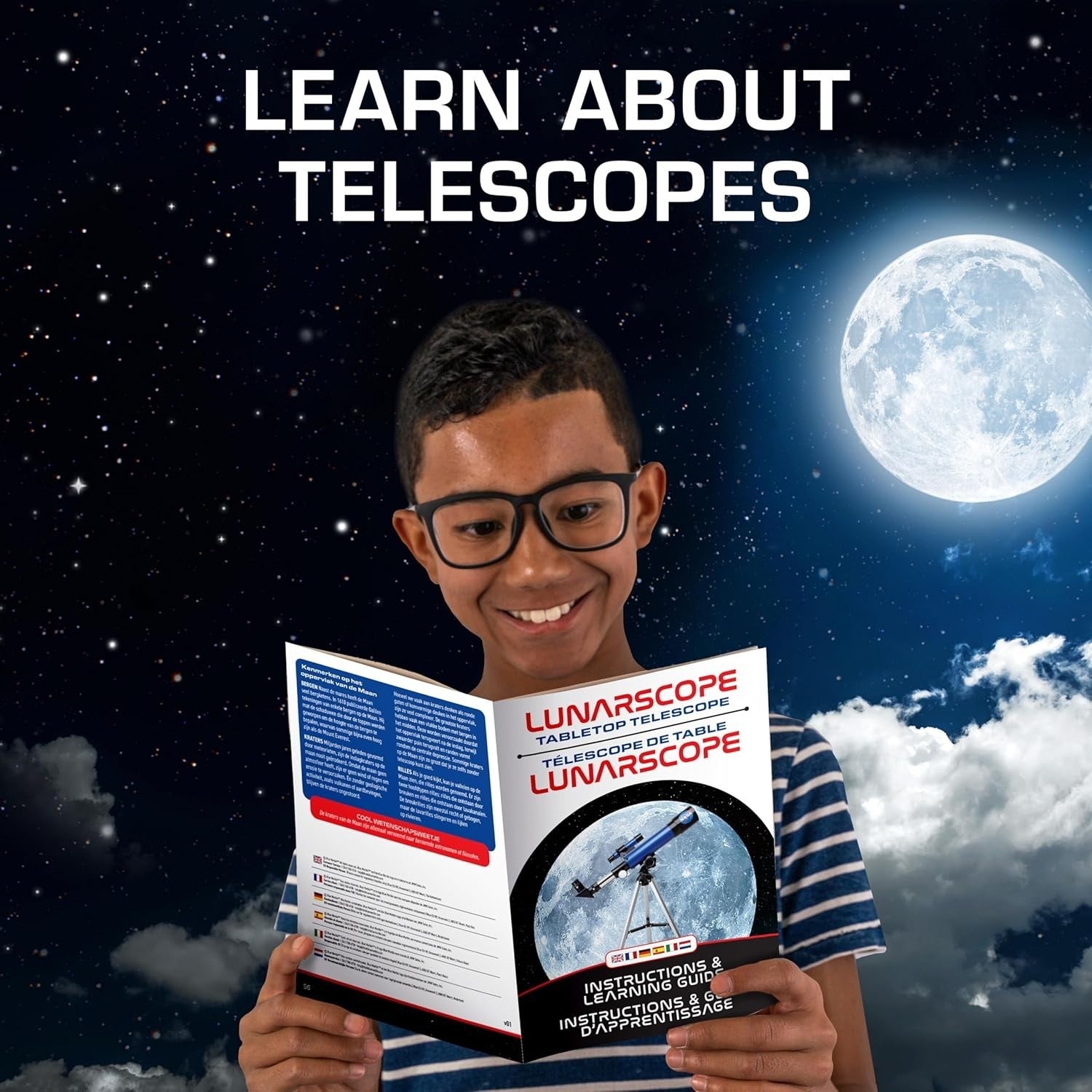 Lunar Telescope for Kids with Tripod | 90x Magnification Beginner Scope