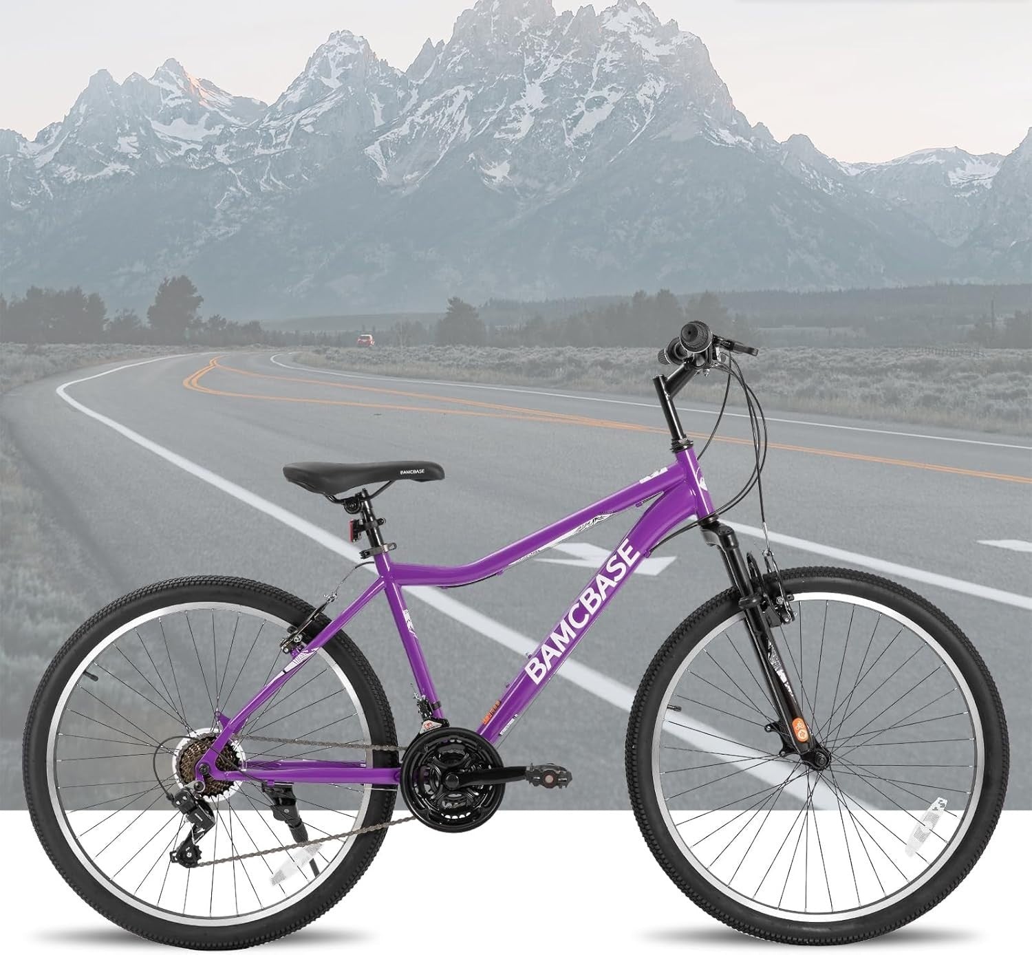 26" Adult Mountain Bike 21-Speed V-Brake MTB with Suspension for Women
