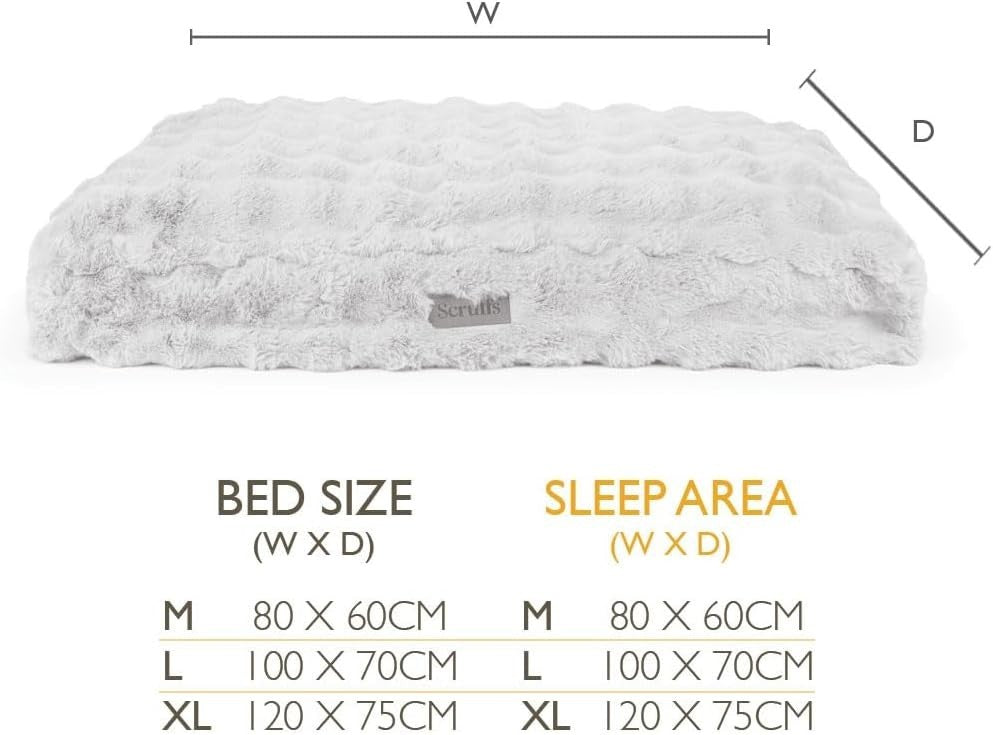 Luxury Faux Fur Dog Mattress 80x60cm Non Slip Washable