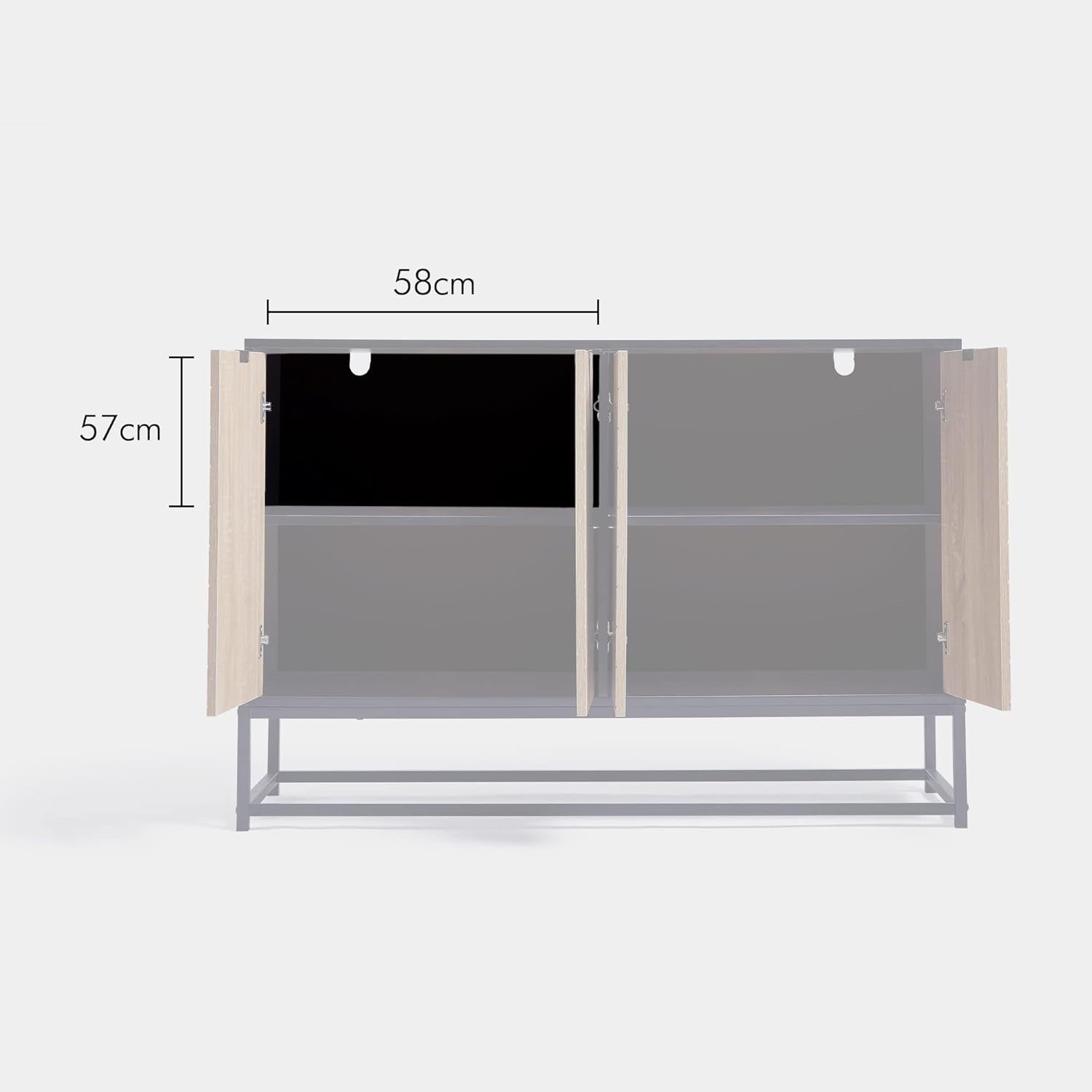 Modern Industrial Sideboard Cabinet with 4 Doors & Large Storage for Home Bar