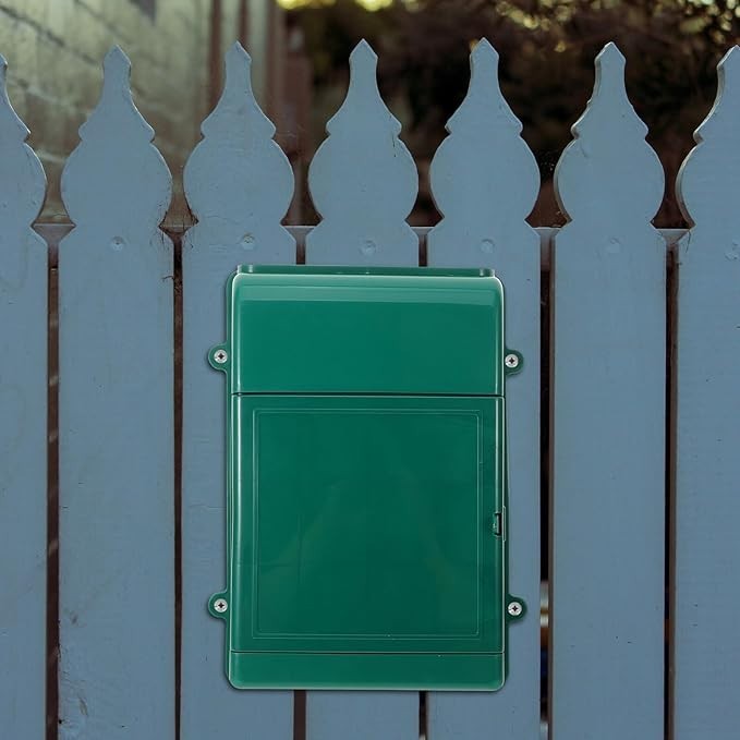 Weatherproof Wall Mounted Mailbox Outdoor Plastic Letter Box Green – Easy Instal