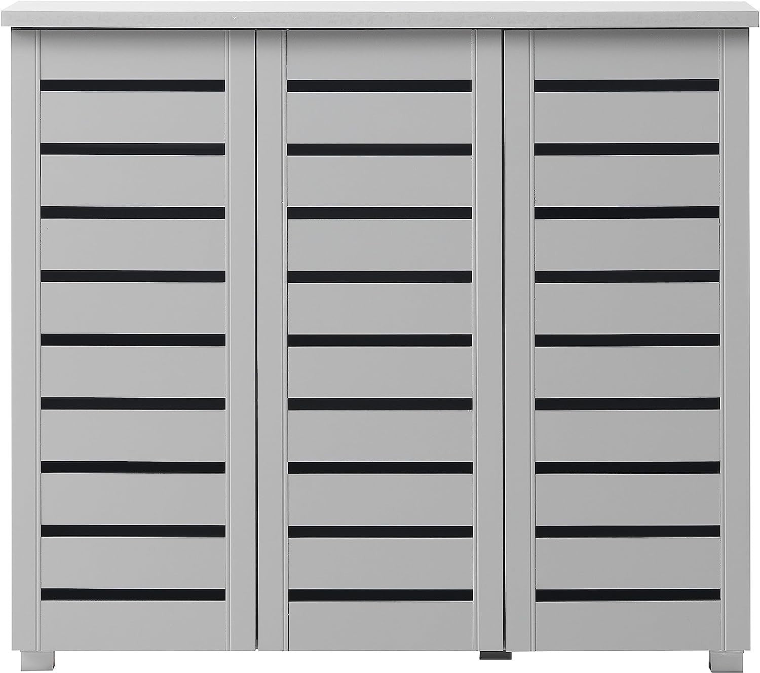 5 Tier Shoe Cabinet Storage Unit Grey Modern Cupboard for Hallway 114cm