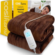 Electric Heated Throw Blanket 10 Heat Levels Timer Remote Washable 160x130cm