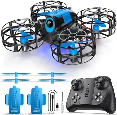 Mini Drone for Kids w/ 2 Batteries 360° Flip LED Lights 3 Speeds Auto Hover