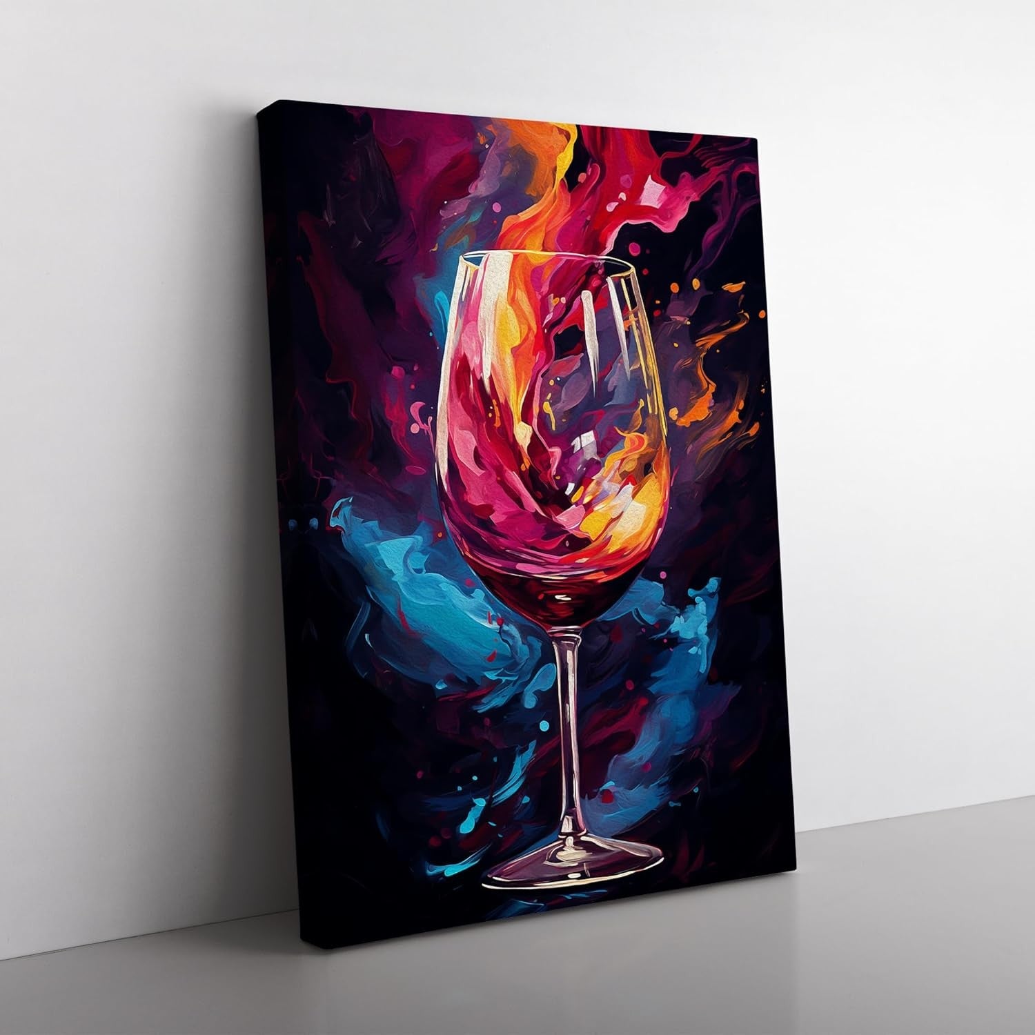 Abstract Wine Canvas Wall Art 76x50cm Framed
