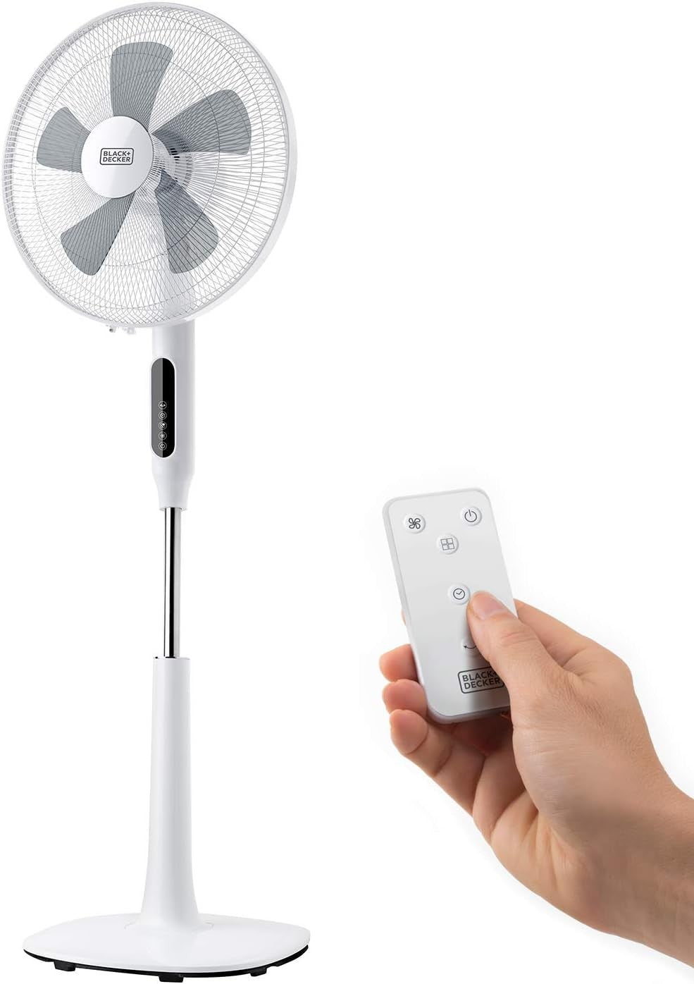 Adjustable Standing Fan – 110–135cm Height 3-Speed Remote w/ Timer Quiet 50W Air