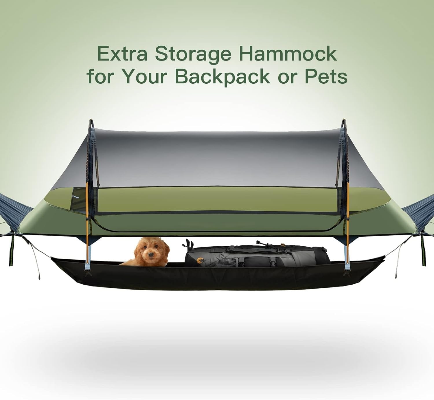 Camping Hammock Tent with Mosquito Net & Rainfly – Flat Lay Waterproof, 1 Person