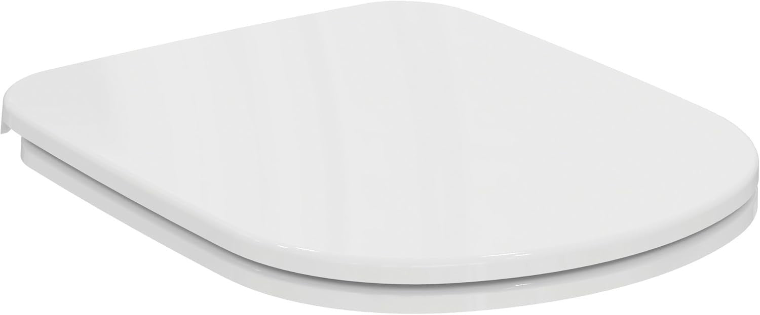 White Toilet Seat Slim Soft Close Metal Hinges Duroplast Durable