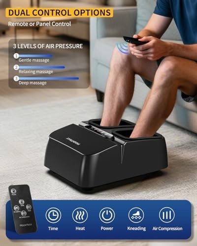 Shiatsu Foot & Calf Massager with Heat, Deep Kneading & Air Compression