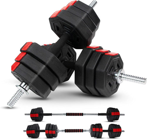 44LB Adjustable Dumbbells Set with Connector Non-Slip Home Gym Weights