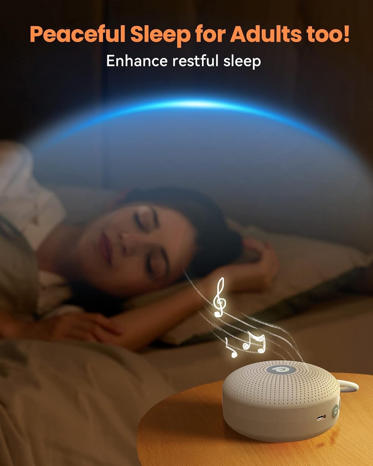 Portable White Noise Machine Baby Sleep Aid 21 Sounds Rechargeable Battery