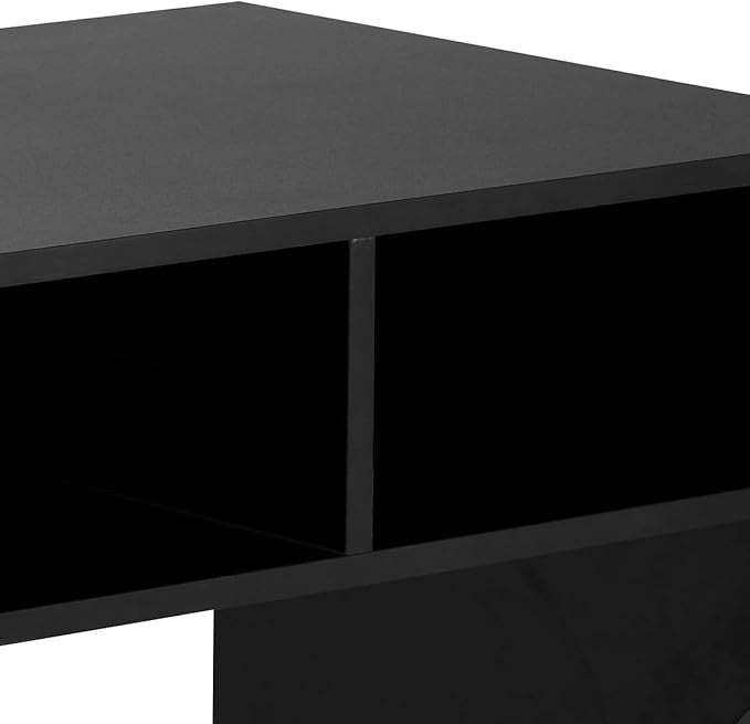 Wall Mounted Floating Computer Desk Laptop Table Storage Shelves Black