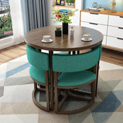 80cm Round Office Meeting Set – Compact Table with 4 Leather Padded Chairs