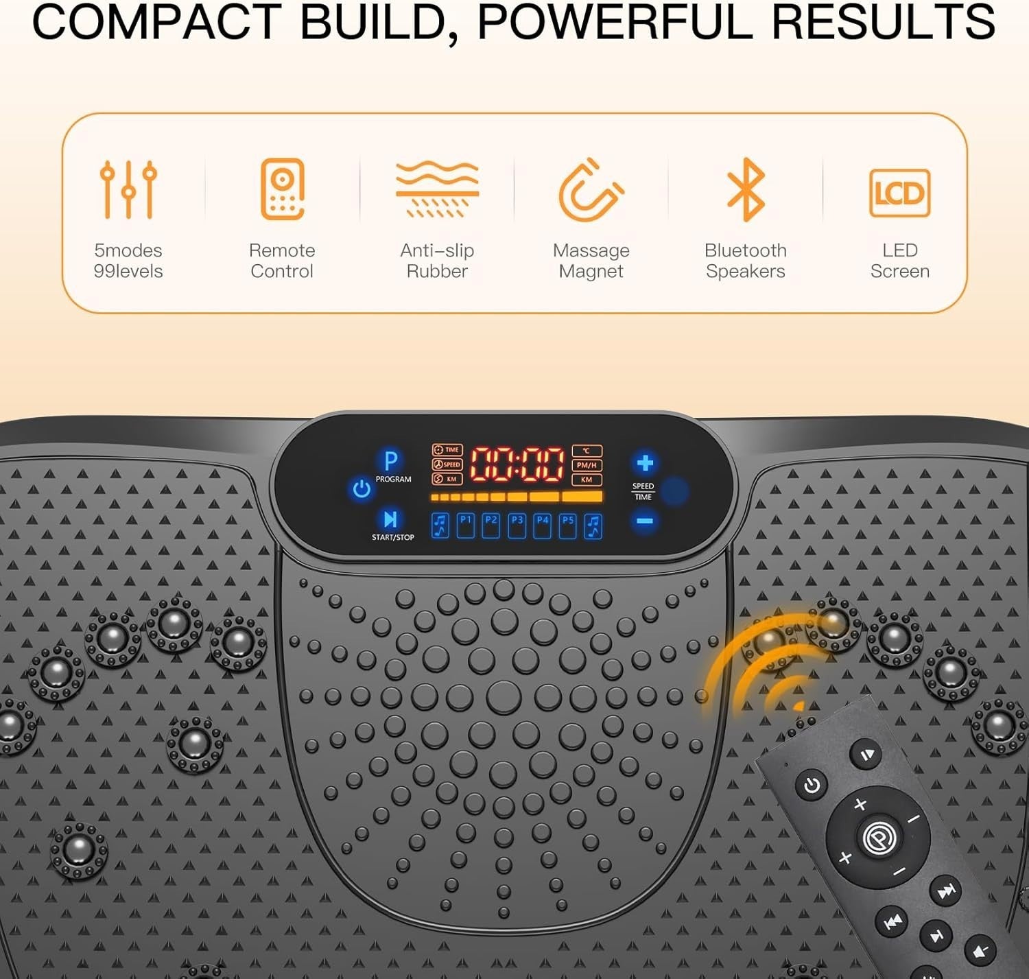 Ultra Slim Vibration Fitness Platform 99 Speeds Bluetooth Home