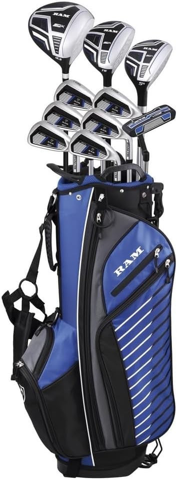 Mens Left Hand Golf Club Set Driver Hybrids Irons Putter Stand Bag