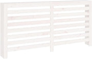 Modern White Radiator Cover Solid Pine Wood Slatted Shelf 169x19x84cm