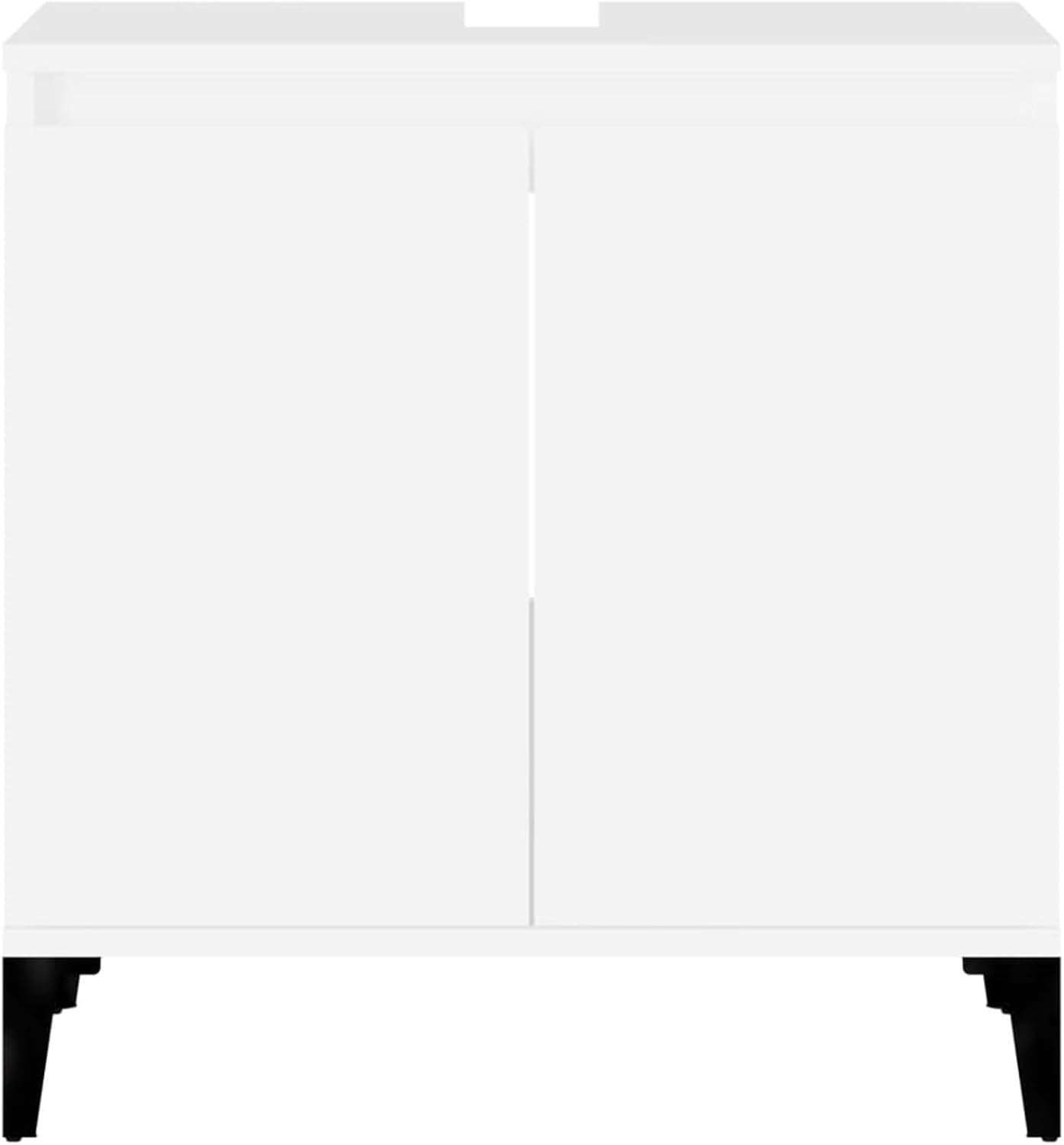Modern White Bathroom Sink Cabinet | Under Sink Storage Unit 58x33x60cm