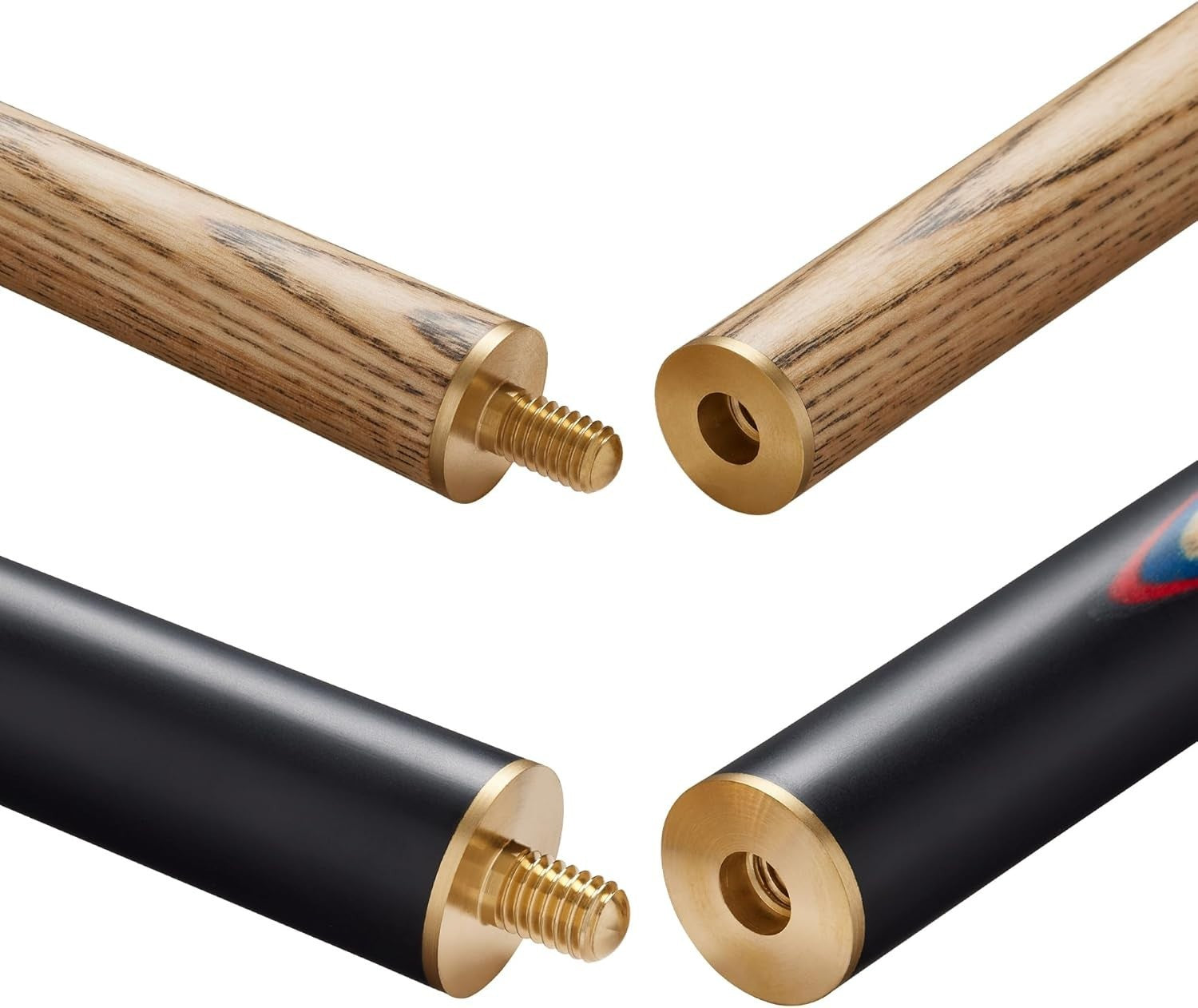55in English Pool Cue Ash Wood Rosewood Butt 8.5mm Tip 3pc