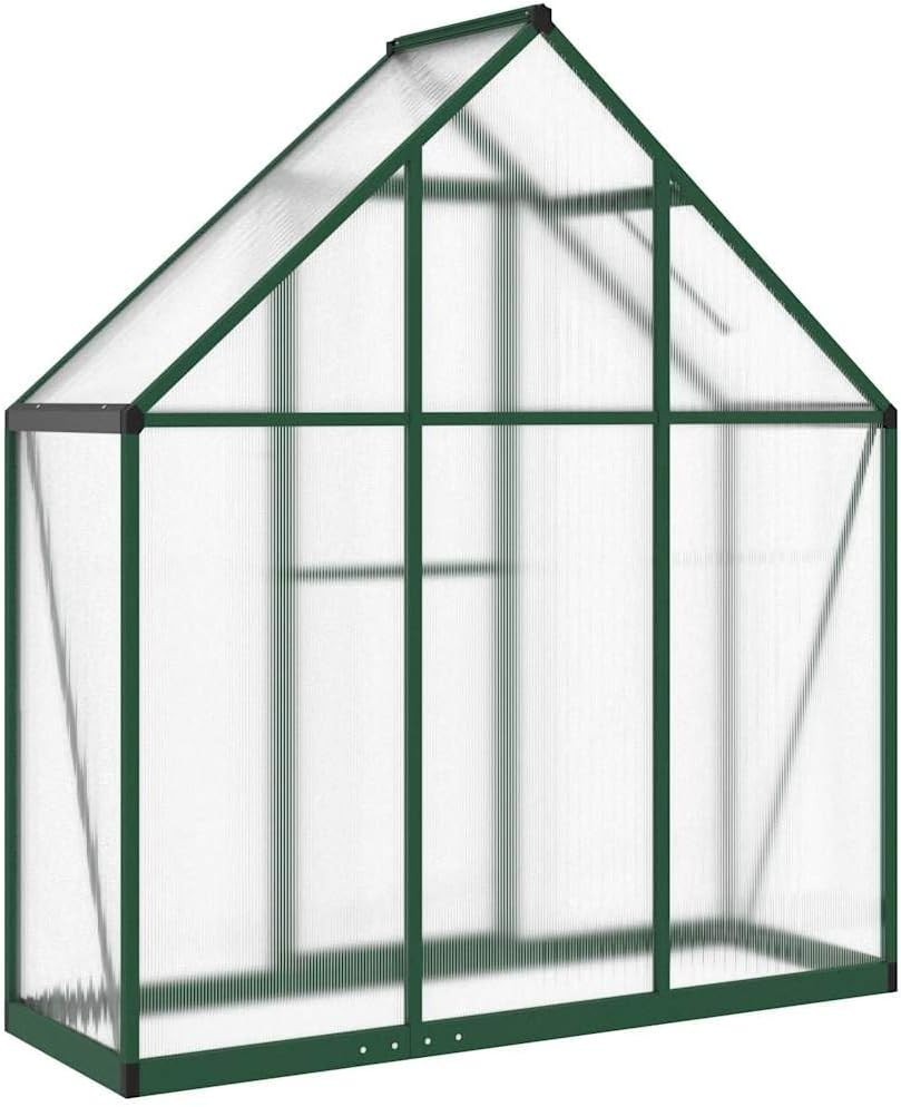 Large Aluminium Greenhouse 169x58x195cm Polycarbonate Panels with Base Frame