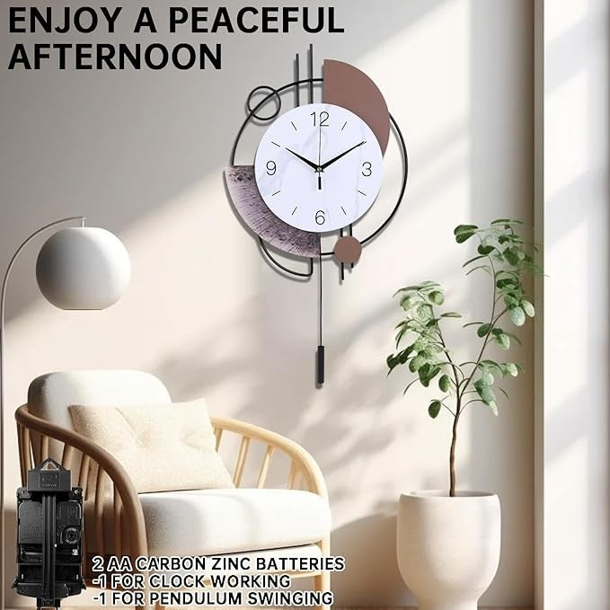 Large Modern Silent Wall Clock 55cm Luxury Metal Hanging Decor Living Room