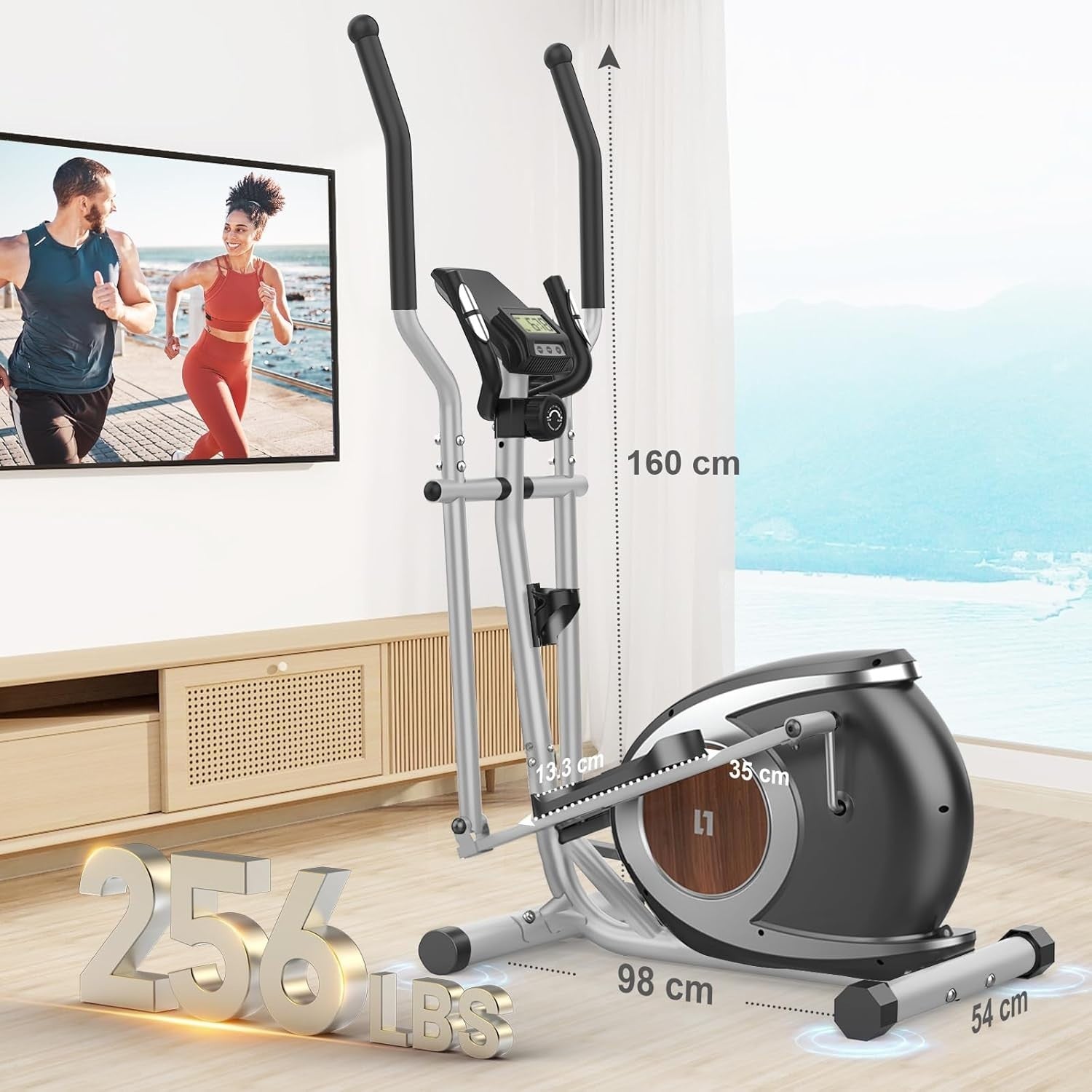 Ultra-Quiet Elliptical Cross Trainer 16-Level Magnetic Resistance Home Gym
