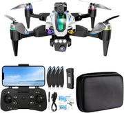 4K Foldable Drone Dual HD Cameras Obstacle Avoidance Brushless Motor Black