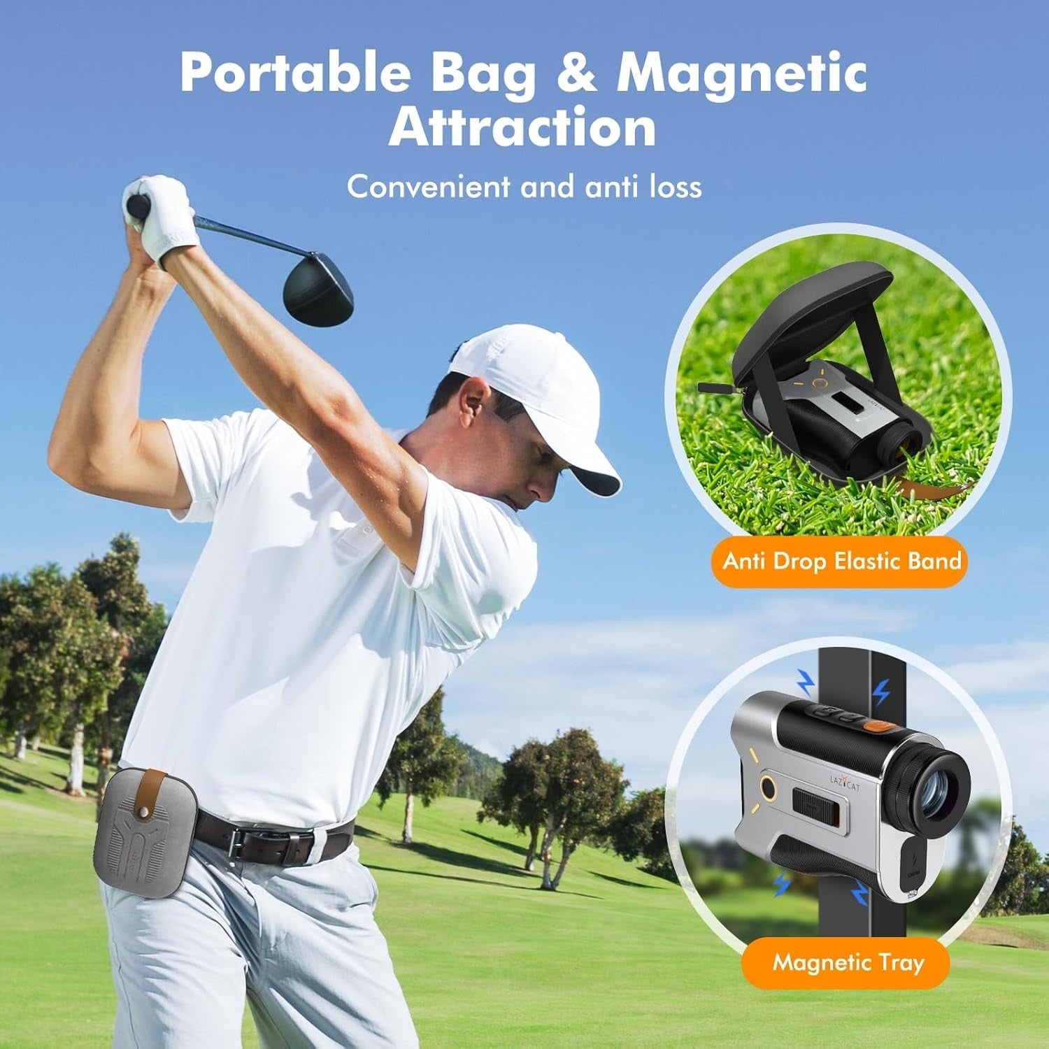 Golf Rangefinder 1200 Yards Slope Flag Lock 7X Rechargeable Magnetic