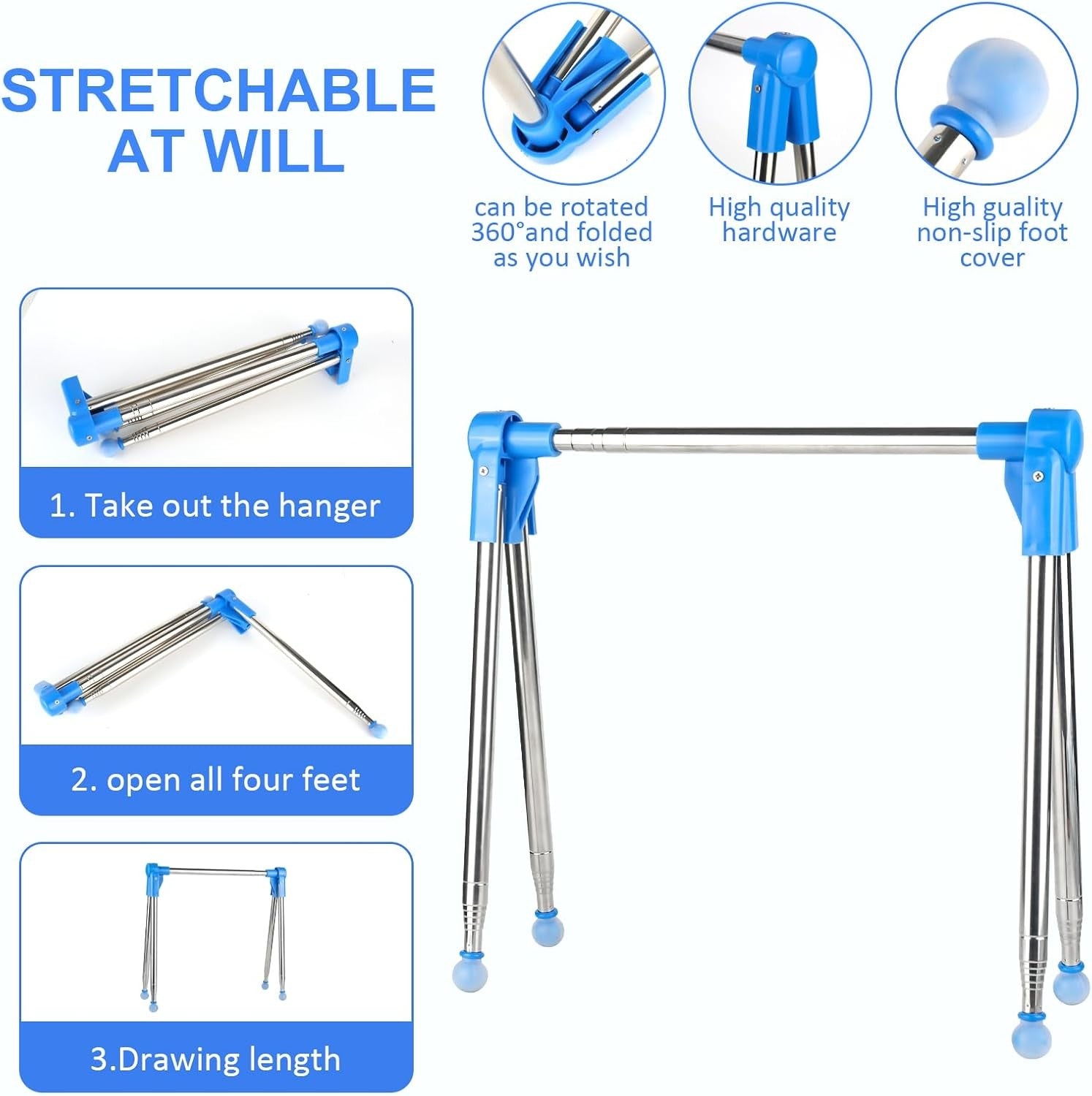 Portable Clothes Drying Rack Folding Travel Laundry Rail Compact Lightweight