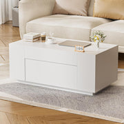 White Coffee Table with Hidden Storage Drawer – Modern 98x50cm Living Room