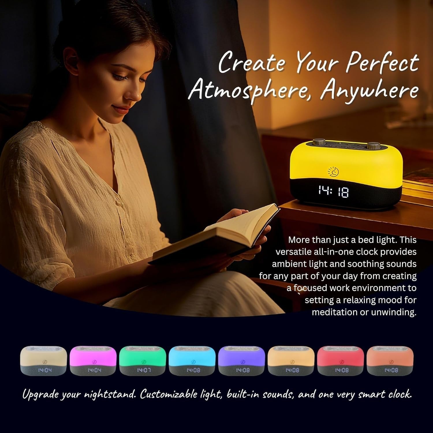 White Noise Machine with 29 Soothing Sounds & Amber Night Light