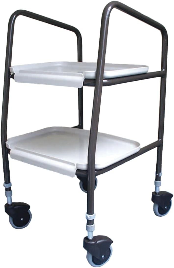 Height Adjustable Trolley Cart with Wheels Meal Transfer Serving Walker