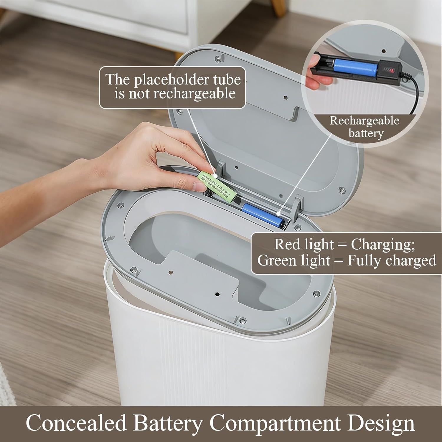 12L Automatic Touchless Bathroom Bin Motion Sensor Waterproof