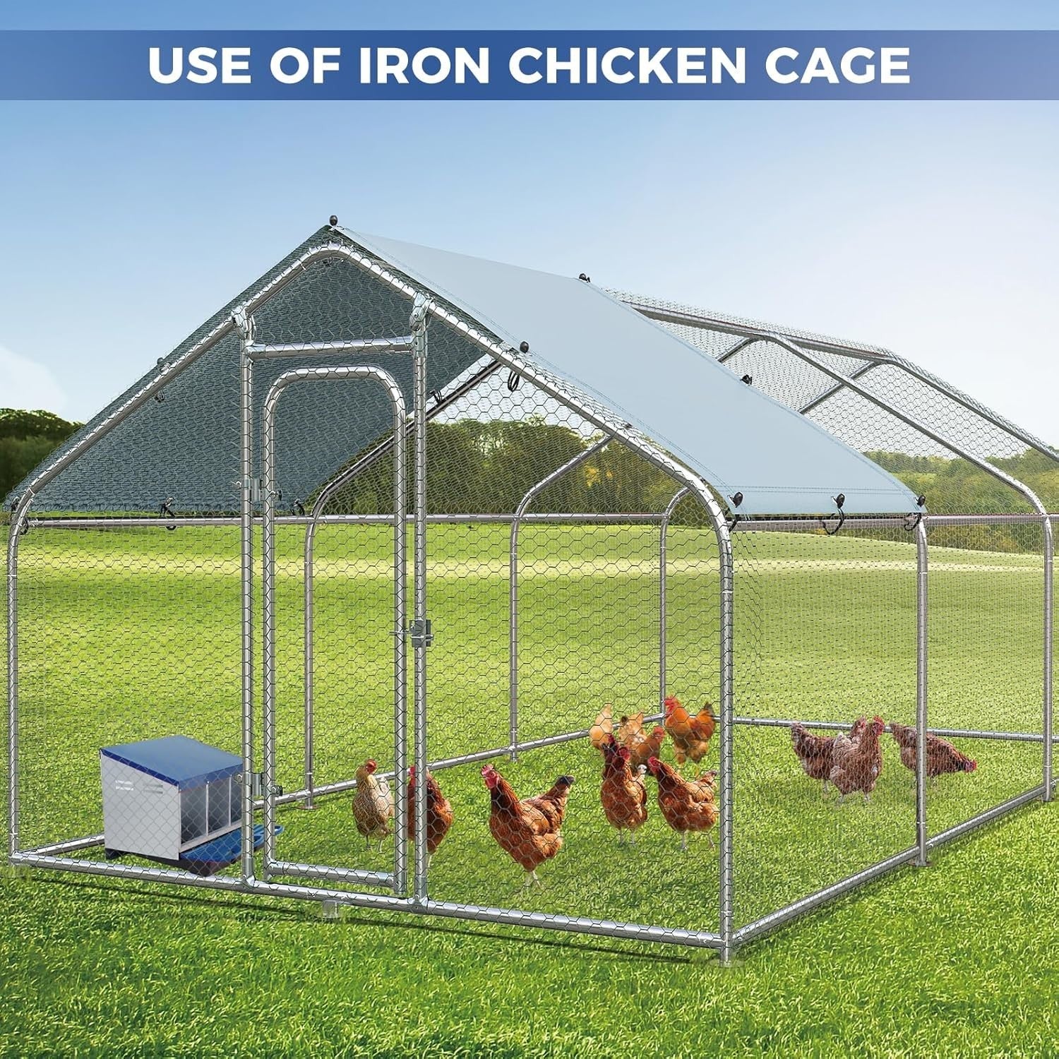 3 Chamber Galvanised Steel Chicken Nest Box Pull Out Tray
