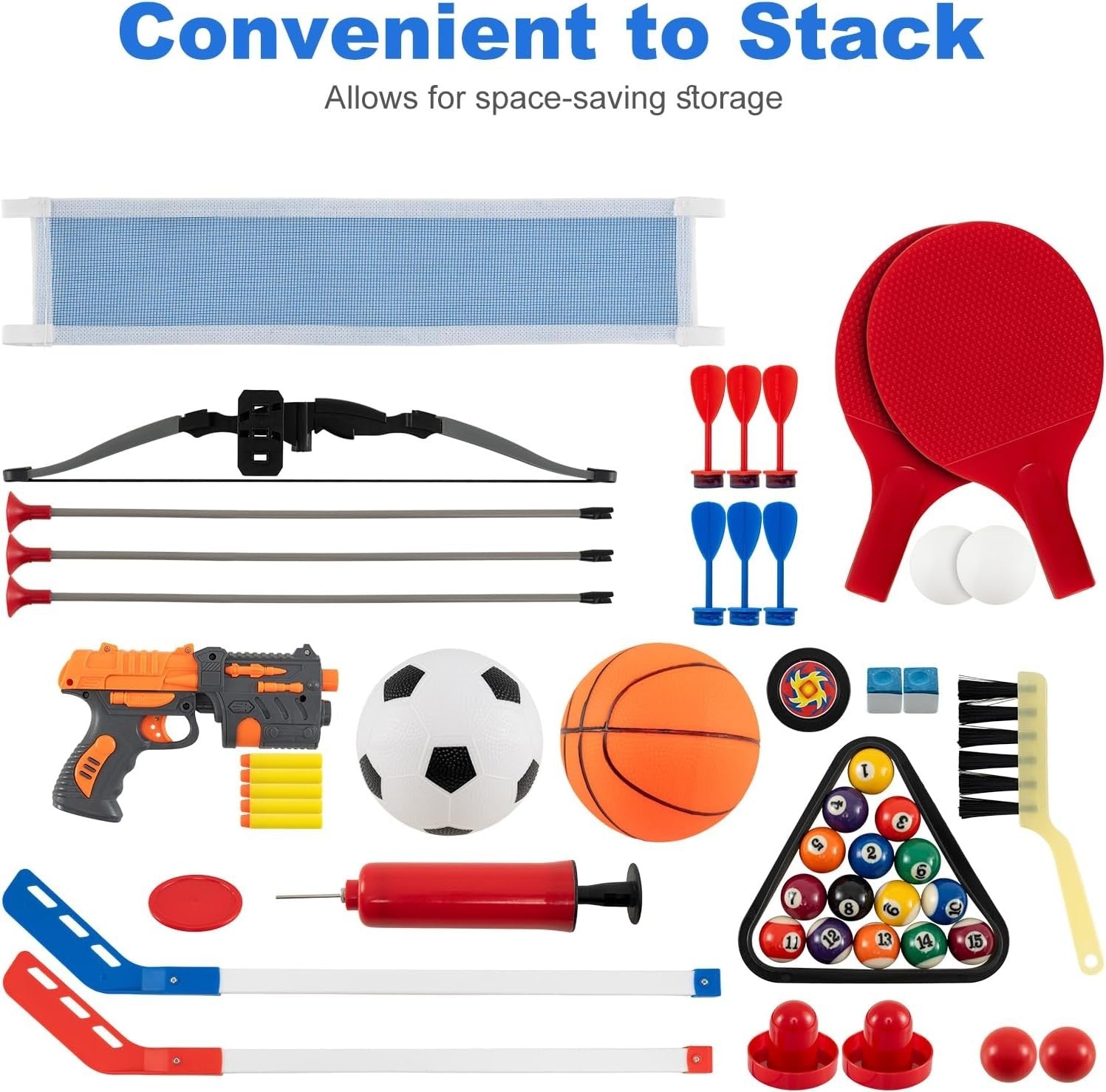 10 in 1 Multi Sports Game Table Air Hockey Pool Tennis Basketball Set