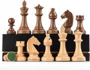 Triple Weighted Wooden Chess Pieces Set 3.75" King w/ Bags & Extra Queens