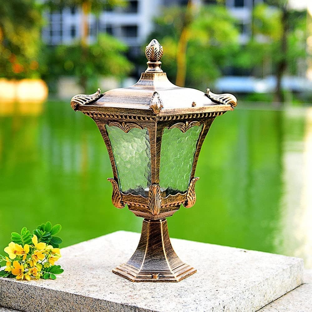 IP65 Outdoor Garden Post Light – Copper Pillar Lantern, E27
