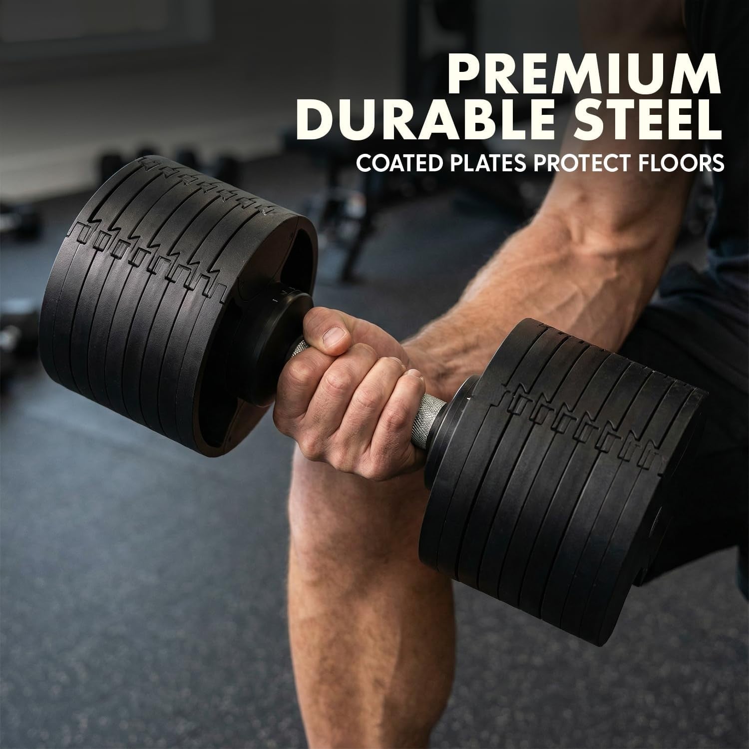 70lb Adjustable Dumbbell Fast Twist Dial Compact Home Gym Weight