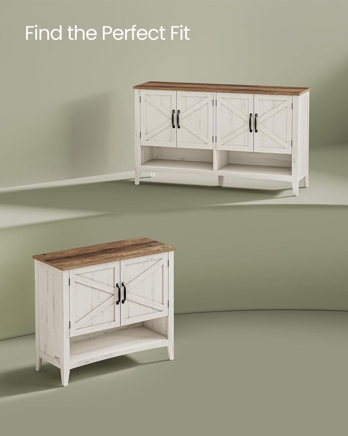 Rustic White Shoe Cabinet 120x35x70.5cm Adjustable Shelf 12-18 Pairs Storage