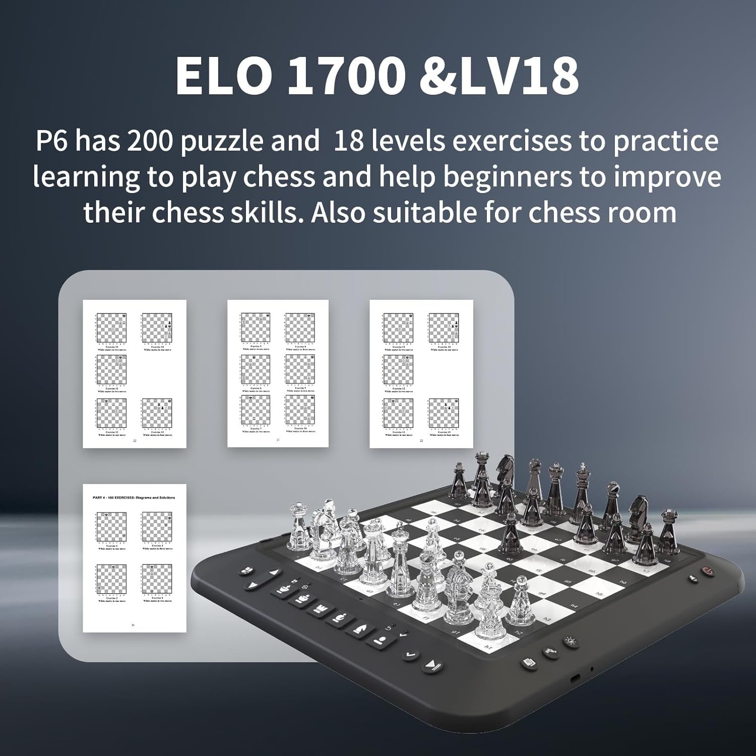 Electronic Chess Set Computer Board w/ LED Lights & Magnetic Pieces