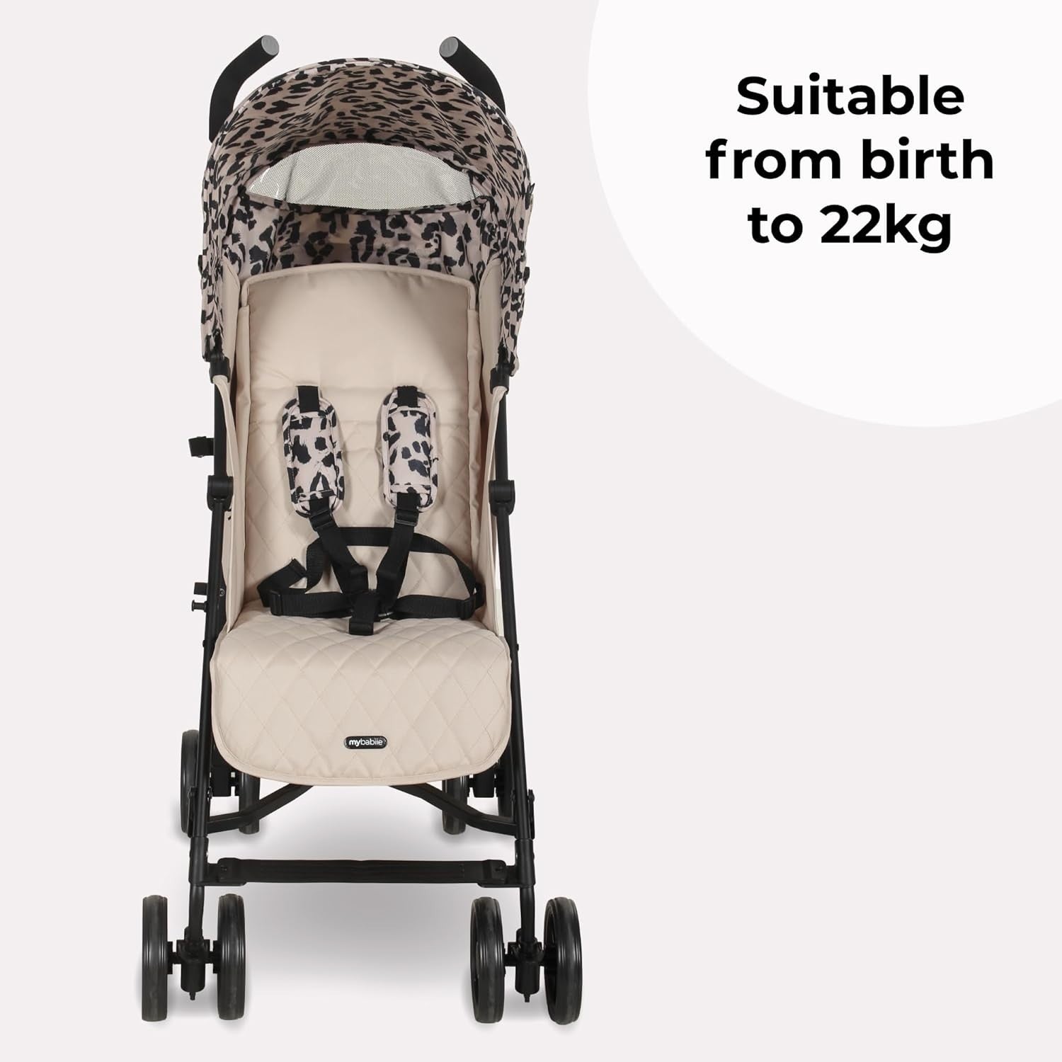 Lightweight Umbrella Stroller Compact Fold Travel Buggy Reclining Seat Leopard