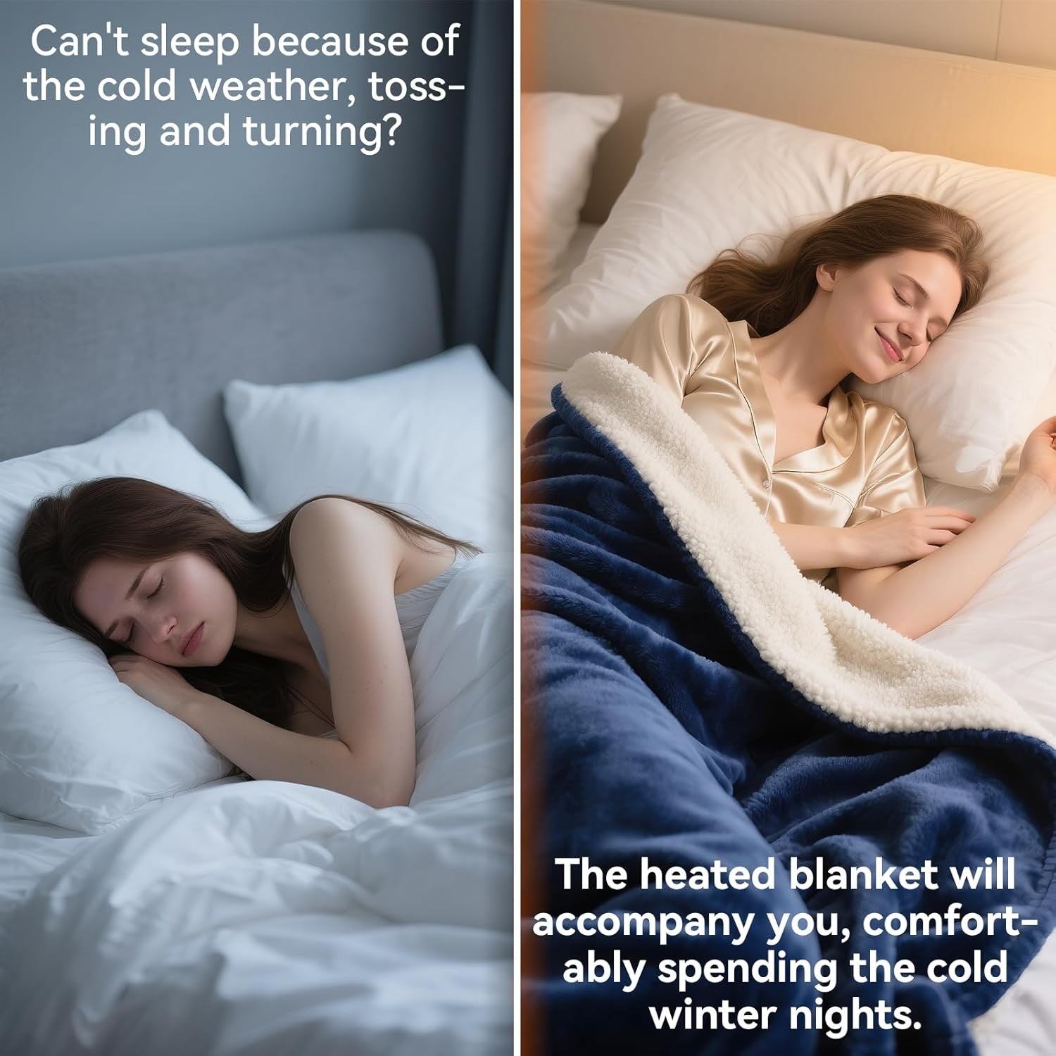 Electric Heated Throw Blanket 160x130cm 9 Heat Levels Auto Off Washable