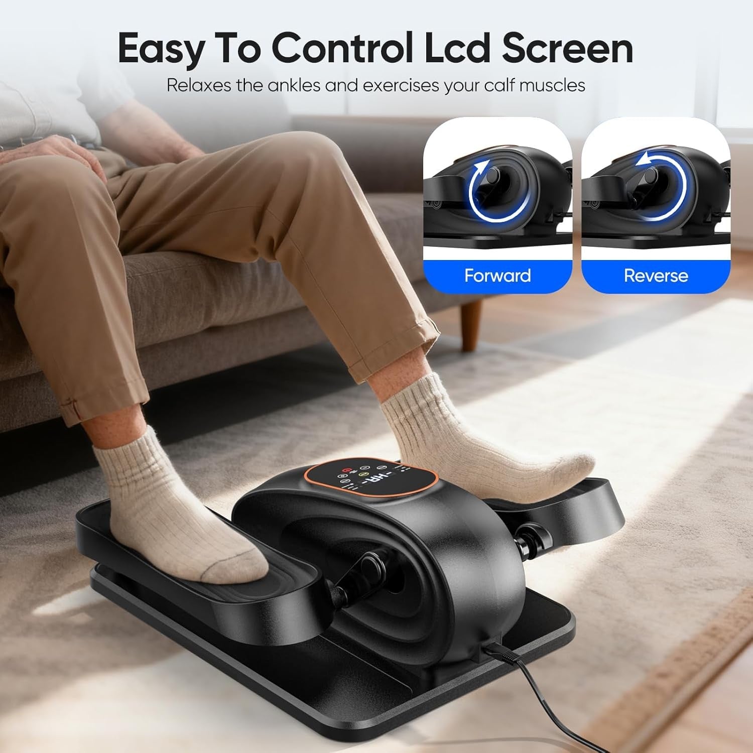 Electric Under Desk Elliptical Pedal Exerciser Quiet Remote Leg Trainer